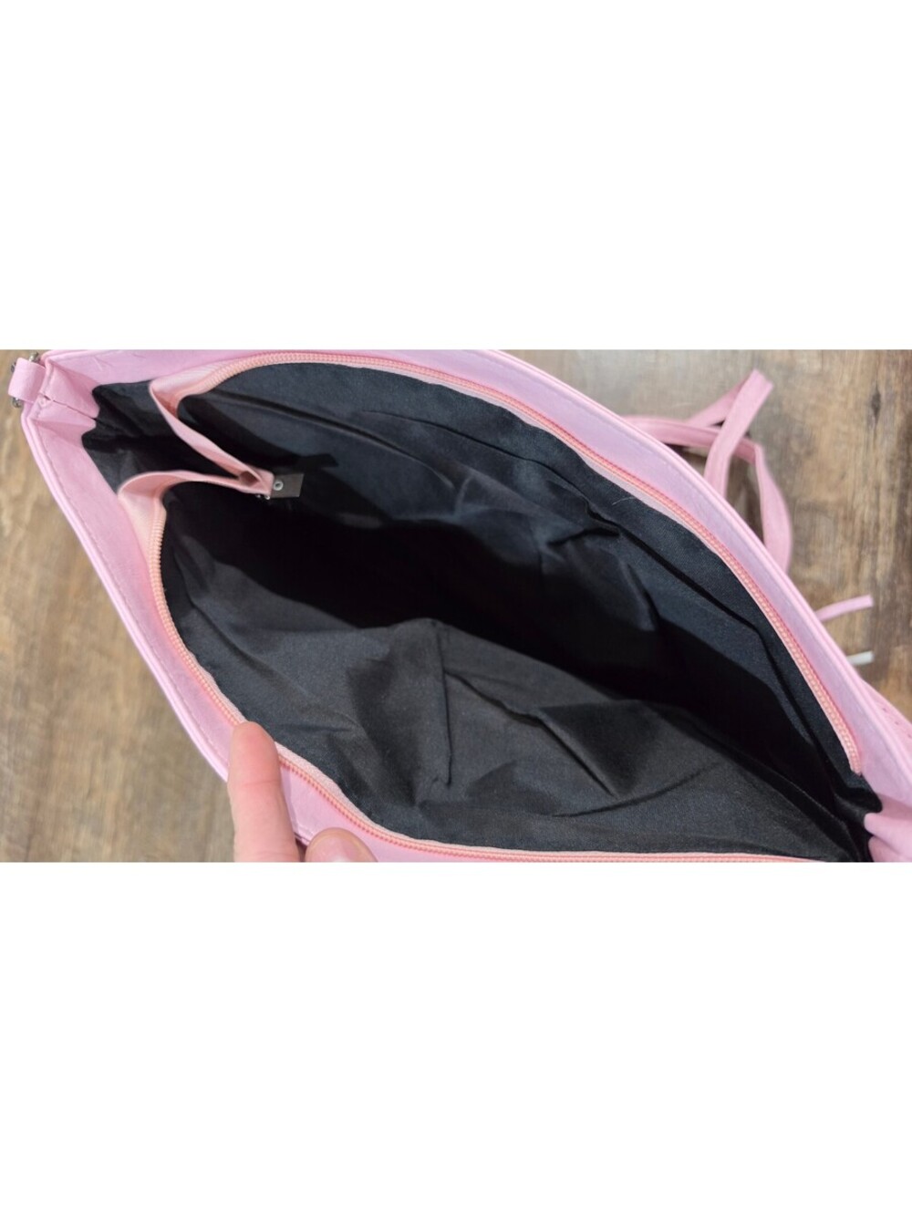 Pink Faux Leather Fringe Crossbody Bag with Studded Detail - Picture 8 of 9